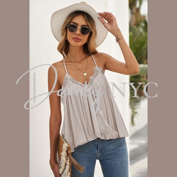 Drape Wrap Camisole Tank Top Beige Cream - Picture 11 of 12